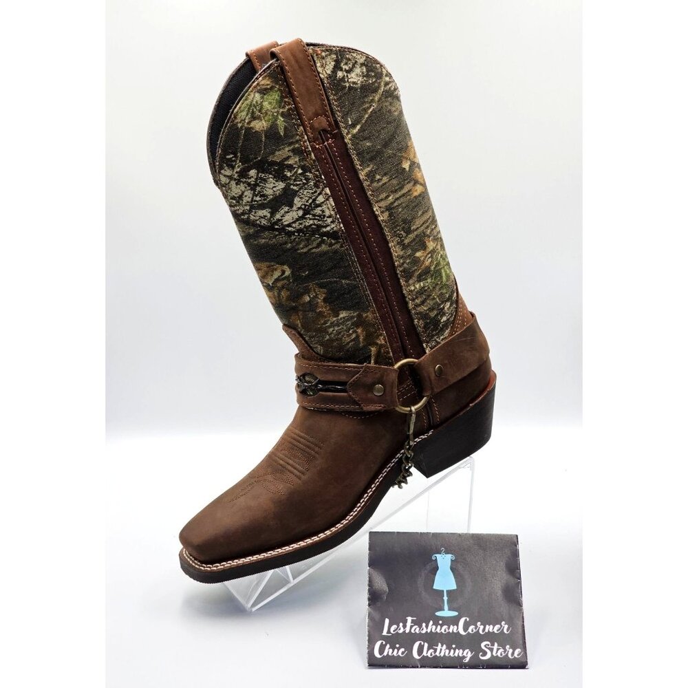 NWOB Laredo Men's Western Boots Gadsden Camo Harness Sq Toe Mossy Oak Sz 7 2472 - Picture 13 of 15